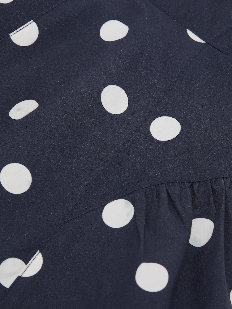 Reiss Navy/Ivory Irena 13-14 yrs Cotton Polka-Dot Sleeveless Dress - Image 4 of 4