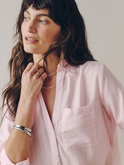 Blue/Pink Stripe Soft Relaxed Long Sleeve V-Neck Shirts 2 Pack - Image 6 of 10