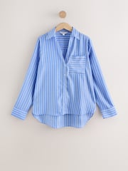 Blue/Pink Stripe Soft Relaxed Long Sleeve V-Neck Shirts 2 Pack - Image 8 of 10