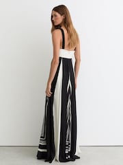Reiss Black/Ivory Tallie Empire-Line Printed Maxi Dress - Image 6 of 7