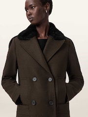 AllSaints Green Millie Coat - Image 3 of 7