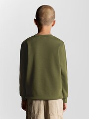 Lyle & Scott Green Embossed Eagle Crew Neck Jumper - Image 4 of 4
