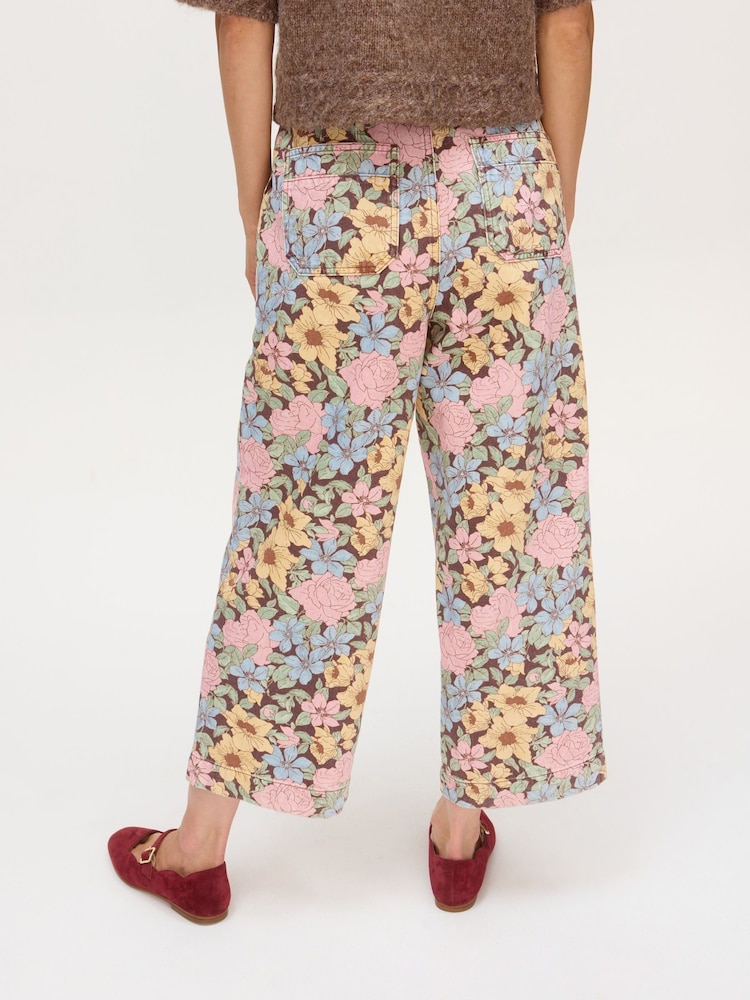 Oliver Bonas Brown Cropped Wide Leg Jeans - Image 2 of 7 Oliver Bonas Brown Cropped Wide Leg Jeans - Image 2 of 7