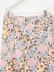 Oliver Bonas Brown Cropped Wide Leg Jeans - Image 5 of 7