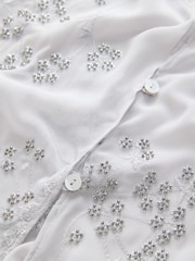 Silver Sparkle Embroidered Slip Dress - Image 9 of 9