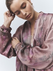 Purple Floral Bomber Jacket - Image 4 of 8
