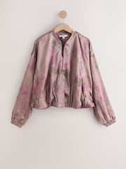Purple Floral Bomber Jacket - Image 6 of 8