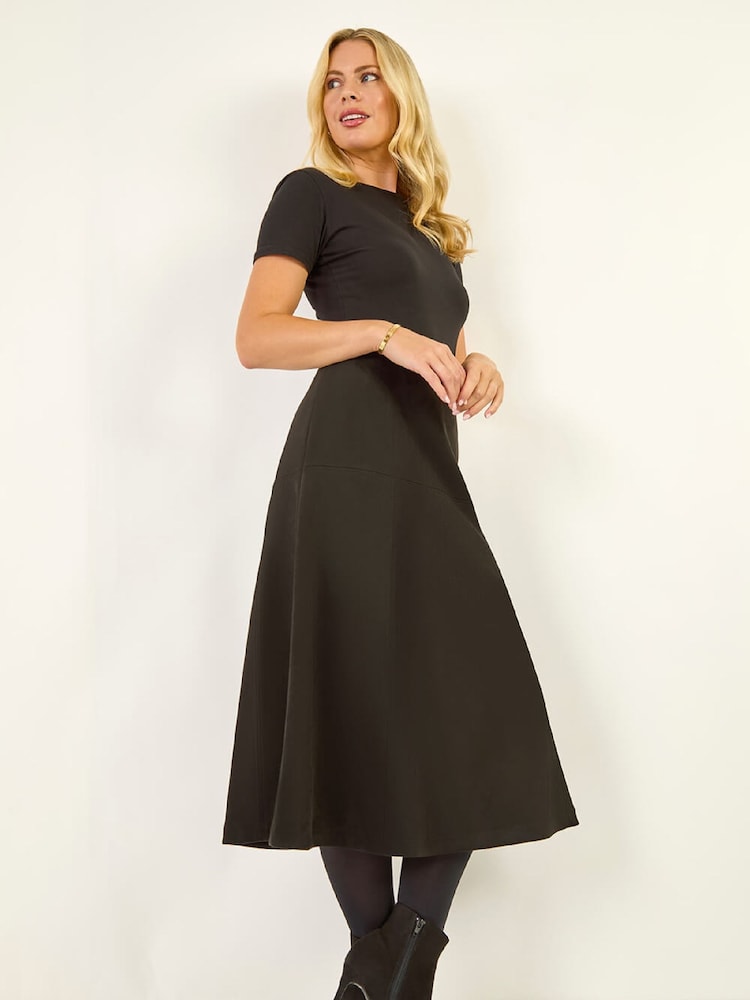 Roman Black Petite Suede A-Line Skirt - Image 1 of 5