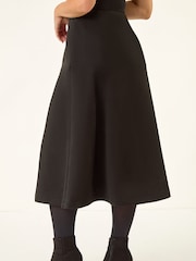 Roman Black Petite Suede A-Line Skirt - Image 3 of 5