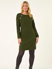 Verde - Roman Petite Button Detail Knit Dress - Imagen 2 de 5