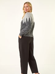 Roman Grey Petite Bobble Buttoned Knit Cardigan - Image 3 of 5