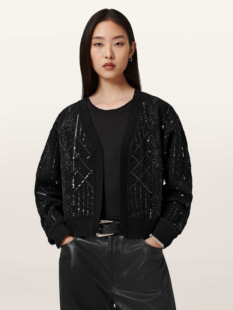 AllSaints Black Ava Clara Jacket - Image 1 of 5