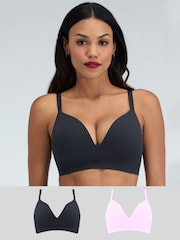 Boux Avenue Black Push Up Seamfree Bralettes 2 Pack - Image 1 of 6