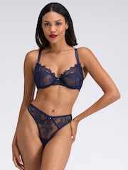 Boux Avenue Blue Addison Lace Plunge Bra - Image 4 of 7