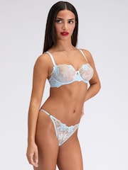 Boux Avenue Blue Lola Embroidered Balconette Bra - Image 4 of 5