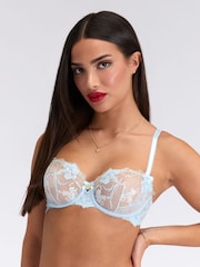 Boux Avenue Blue Lola Embroidered Balconette Bra - Image 5 of 5