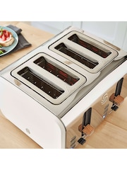 Swan White Nordic 4 Slice Toaster - Image 6 of 10