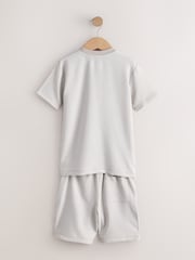 Stone/White Stripe Single Short Pyjamas (1.5-16yrs) - Image 2 of 4