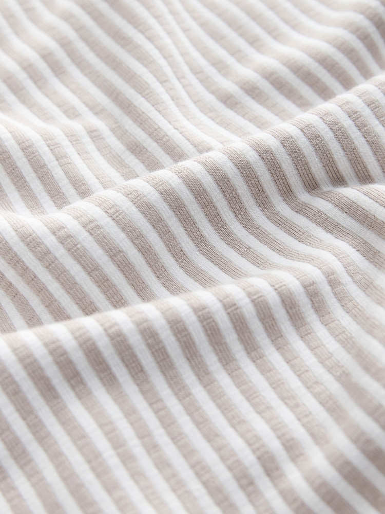 Stone/White Stripe Single Short Pyjamas (1.5-16yrs) - Image 4 of 4