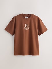Brown / Tan / White Relaxed Fit Graphic Print T-Shirts 3 Pack - Image 2 of 8