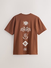 Brown / Tan / White Relaxed Fit Graphic Print T-Shirts 3 Pack - Image 3 of 8