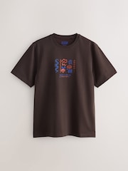 Brown / Tan / White Relaxed Fit Graphic Print T-Shirts 3 Pack - Image 6 of 8