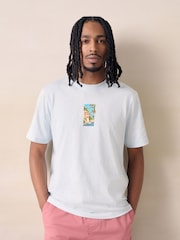 Blue Scene Relaxed Fit Graphic Print Slub T-Shirt - Image 3 of 4