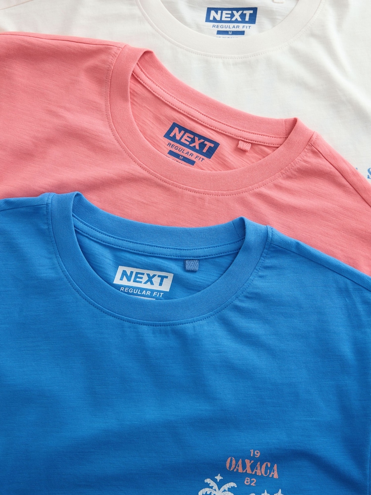 ខៀវ / ស / ផ្កាឈូក - សមទៀងទាត់ - អាវយឺតបោះពុម្ពក្រាហ្វិក Print t shirts 3 កញ្ចប់ - រូបភាព 11 នៃ 11