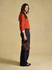 Rafferty Burnt Orange Cable Knit Crew Neck Jumper - Image 3 of 7