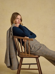 Joules Seamless Petrol Knitted Long Sleeve Slim Fit Top - Image 3 of 7