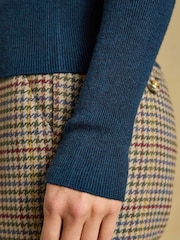 Joules Seamless Petrol Knitted Long Sleeve Slim Fit Top - Image 5 of 7