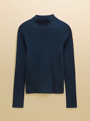 Joules Seamless Petrol Knitted Long Sleeve Slim Fit Top - Image 7 of 7