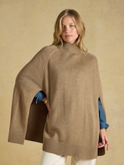 Tan Brown Horse High Neck Knitted Cape - Image 4 of 10