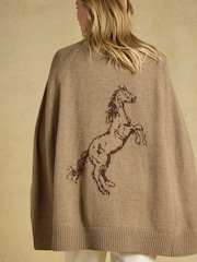 Tan Brown Horse High Neck Knitted Cape - Image 5 of 10