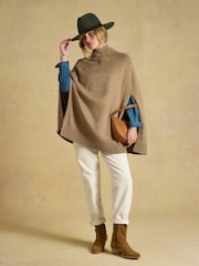 Tan Brown Horse High Neck Knitted Cape - Image 6 of 10