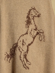 Tan Brown Horse High Neck Knitted Cape - Image 7 of 10
