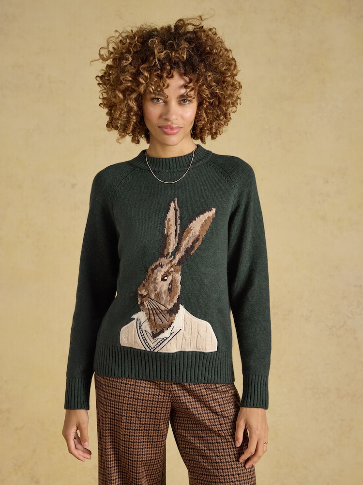 Hare Cotton Blend Crew Neck Knitted Jumper - Bild 1 av 6