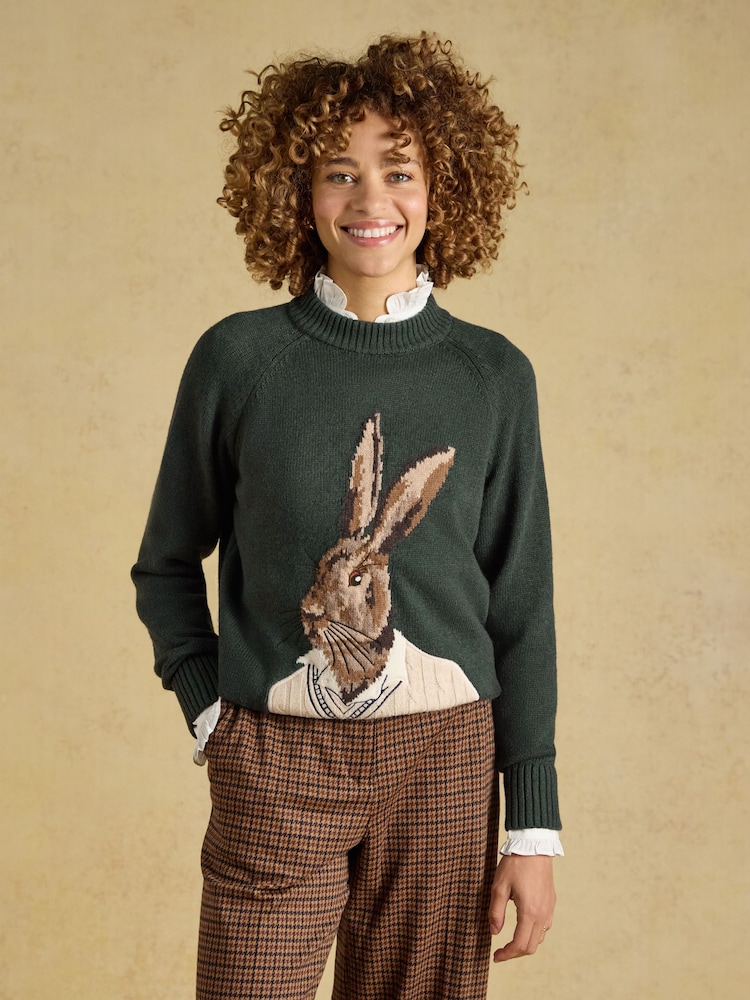 Hare Cotton Blend Crew Neck Knitted Jumper - Bild 6 av 6
