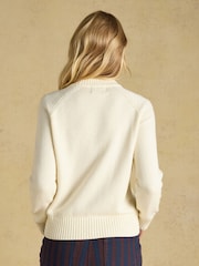 Joules Jonty Fox Skiing Cream Cotton Blend Crew Neck Knitted Jumper - Image 2 of 7