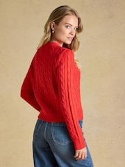 Қызыл - Joules кабельді тоқылған түймелі кардиган - 9суретінің 2 суреті