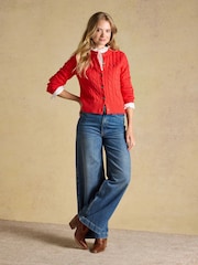 Қызыл - Joules кабельді тоқылған түймелі кардиган - 9суретінің 3 суреті