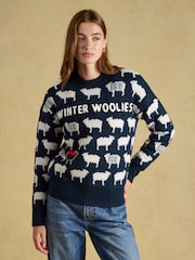 Marinen - Joules Sheep Icon Crew Neck Knitted Jumper - Bilde 1 av 7