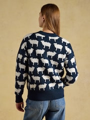 Marinen - Joules Sheep Icon Crew Neck Knitted Jumper - Bilde 2 av 7