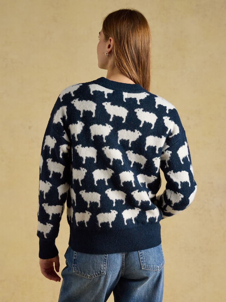 Marinen - Joules Sheep Icon Crew Neck Knitted Jumper - Bilde 2 av 7 Marinen - Joules Sheep Icon Crew Neck Knitted Jumper - Bilde 2 av 7