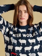 Marinen - Joules Sheep Icon Crew Neck Knitted Jumper - Bilde 4 av 7