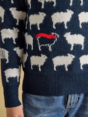 Marinen - Joules Sheep Icon Crew Neck Knitted Jumper - Bilde 5 av 7