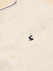 Joules Cream Cotton Fine Cable Knit Cardigan - Image 12 of 13