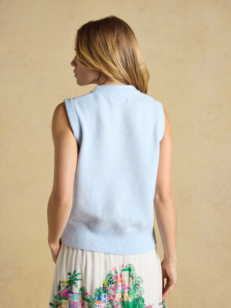 Joules Holly Pale Blue Knitted Vest - Image 2 of 7