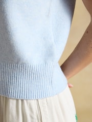 Joules Holly Pale Blue Knitted Vest - Image 5 of 7