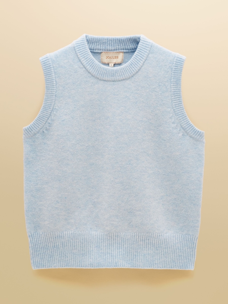 Joules Holly Pale Blue Knitted Vest - Image 7 of 7